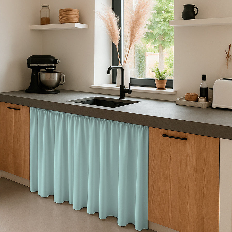 Cortina de Cocina Bajo Mesada en Tela Panama de Colores 80x150 cm