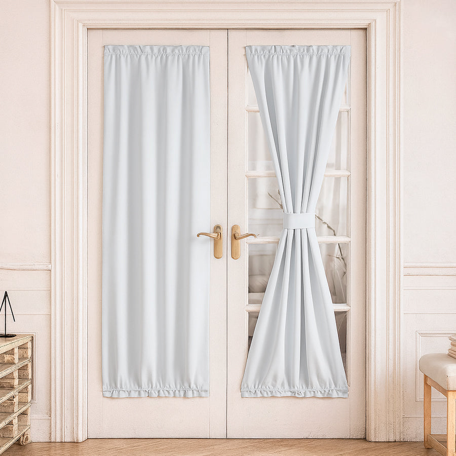 Juego Cortinas para Puerta Francesa en Tela Panama - Varios Tamaños