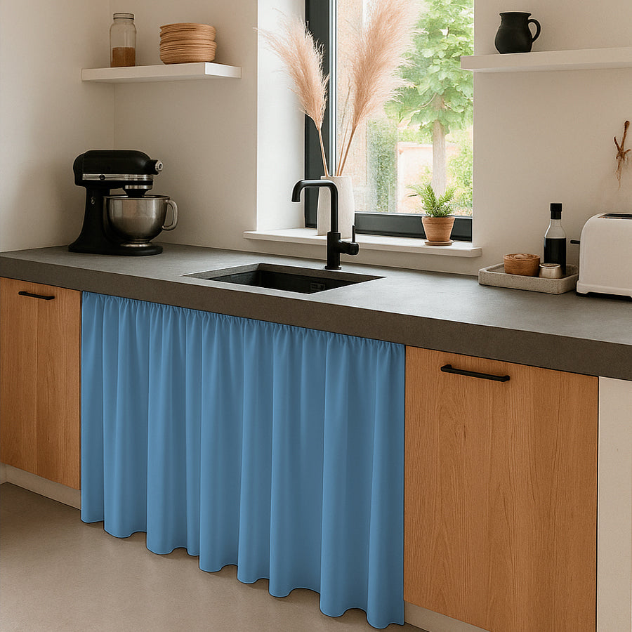 Cortina de Cocina Bajo Mesada en Tela Panama de Colores 80x150 cm
