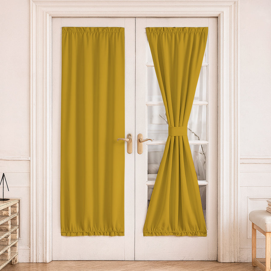 Juego Cortinas para Puerta Francesa en Tela Panama - Varios Tamaños