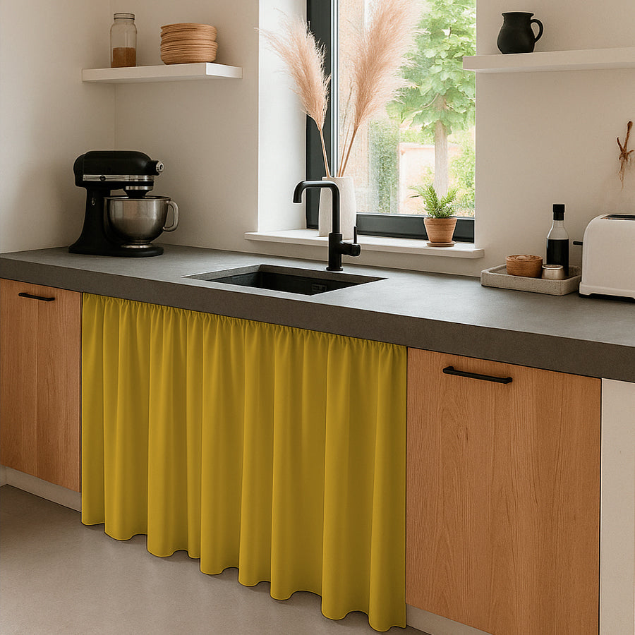 Cortina de Cocina Bajo Mesada en Tela Panama de Colores 80x150 cm