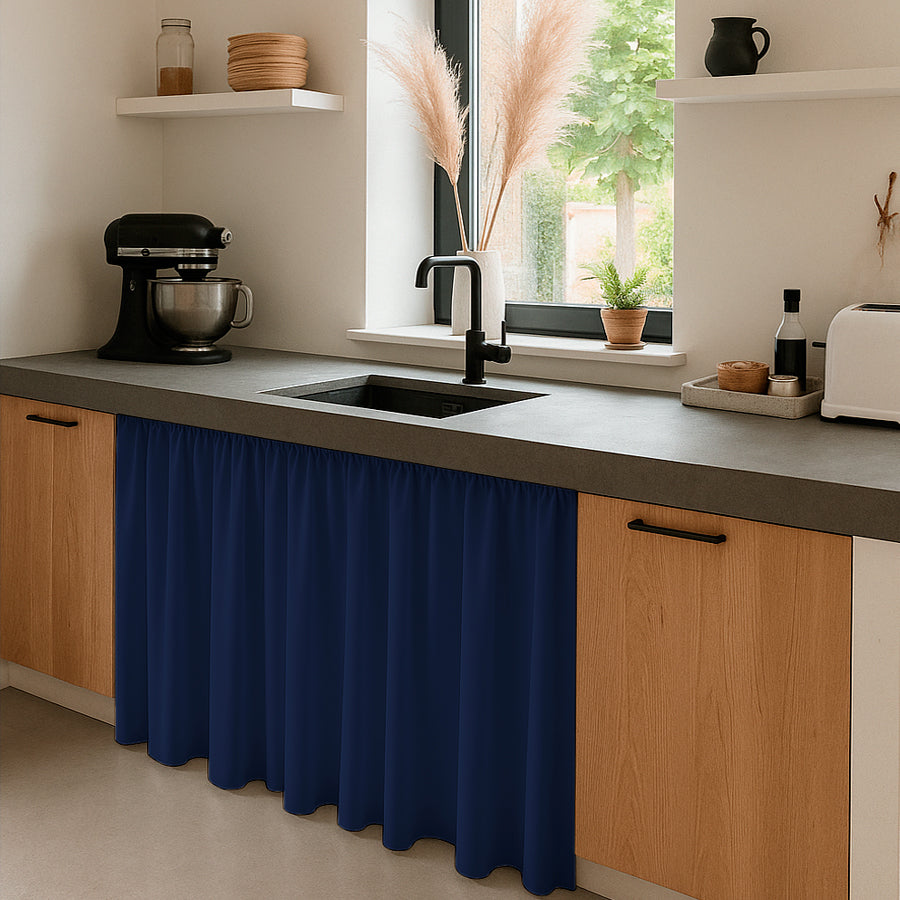 Cortina de Cocina Bajo Mesada en Tela Panama de Colores 80x150 cm