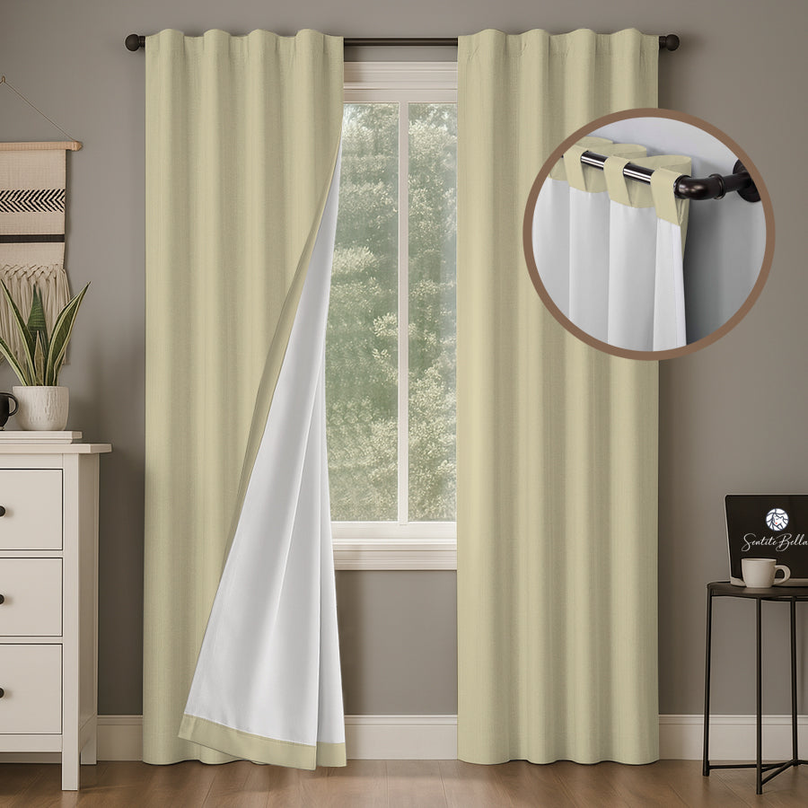 Juego De 2 Cortinas Blackout CON PRESILLAS OCULTAS