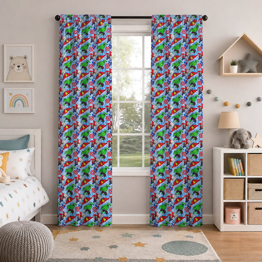 Juego De 2 Cortinas Infantil 150x210 / Diseño Avenger Chico