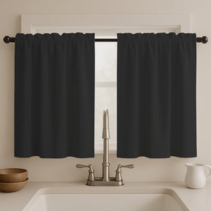 Juego Cortinas de Cocina Tela Panama 145x100 cm - Varios Colores