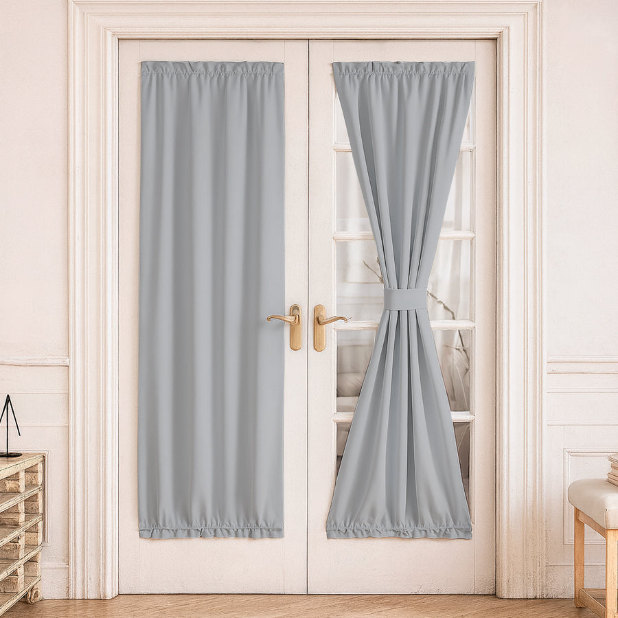 Juego Cortinas para Puerta Francesa en Tela Panama - Varios Tamaños