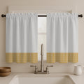 Juego Cortinas de Cocina Tela Panama Cuadrille 145x100 cm - Varios Colores