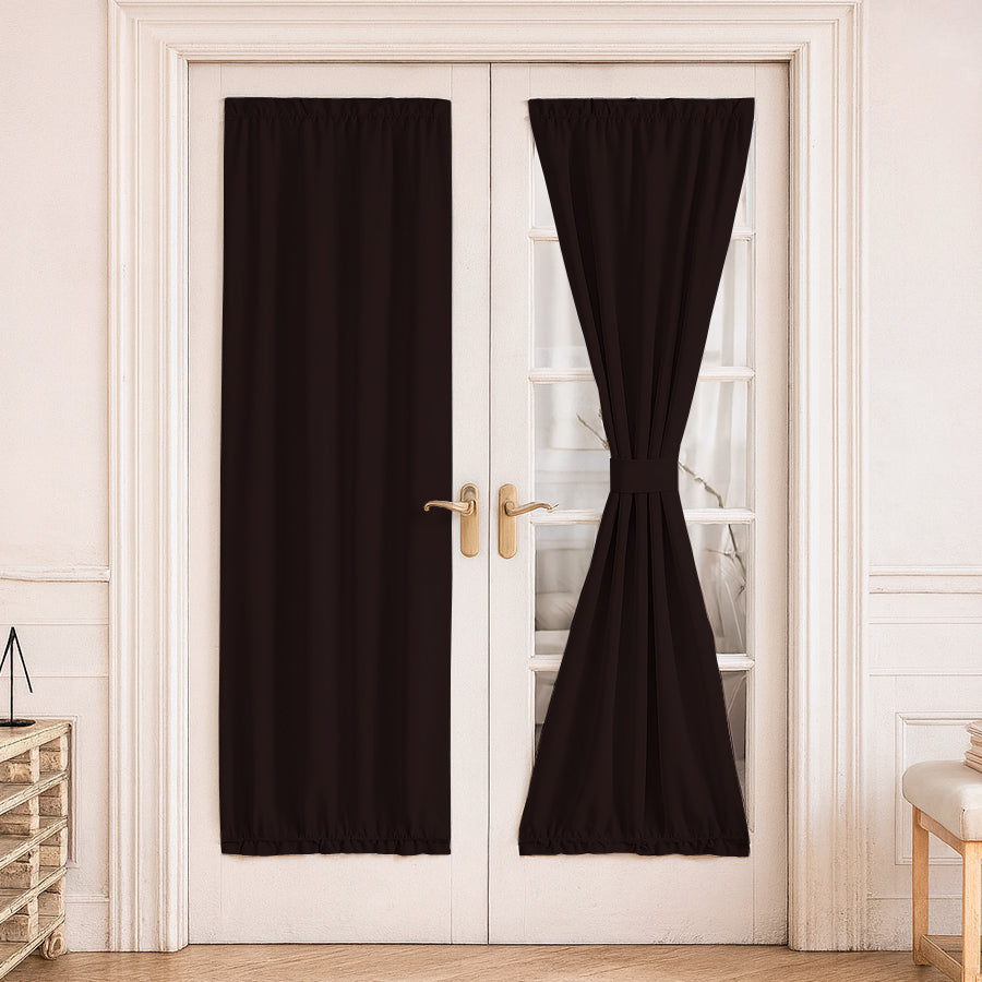 Juego Cortinas para Puerta Francesa en Tela Panama - Varios Tamaños