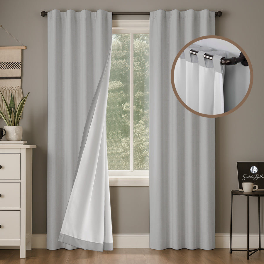 Juego De 2 Cortinas Blackout CON PRESILLAS OCULTAS