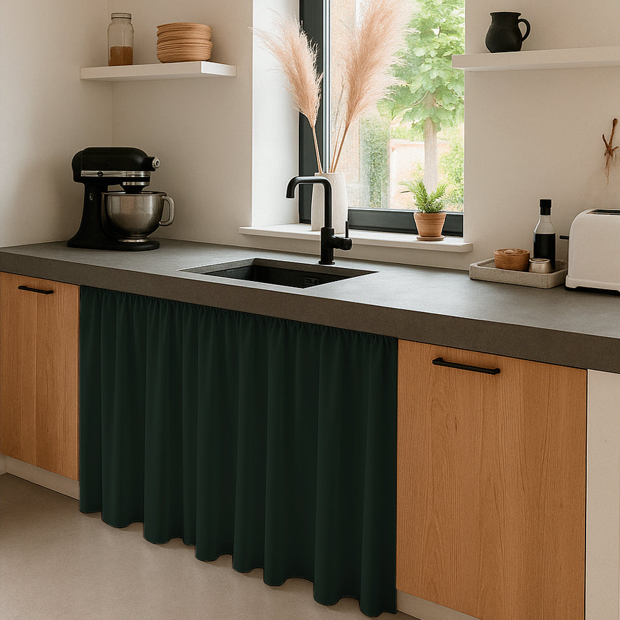 Cortina de Cocina Bajo Mesada en Tela Panama de Colores 80x150 cm