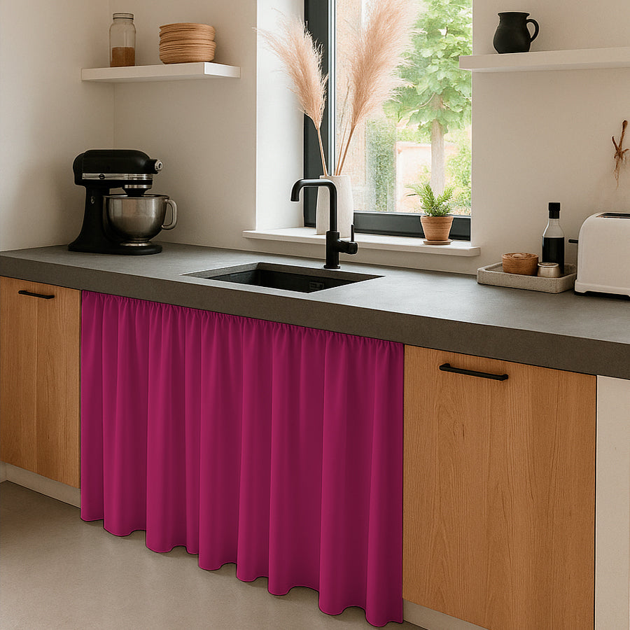 Cortina de Cocina Bajo Mesada en Tela Panama de Colores 80x150 cm