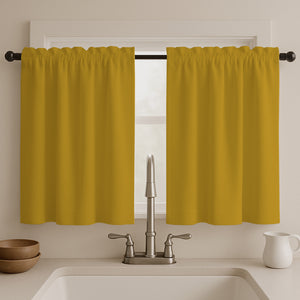 Juego Cortinas de Cocina Tela Panama 145x100 cm - Varios Colores
