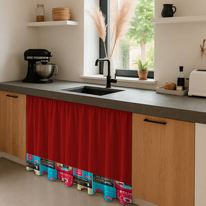 Cortina de Cocina Bajo Mesada en Tela Panama con Diseño 80x150 cm