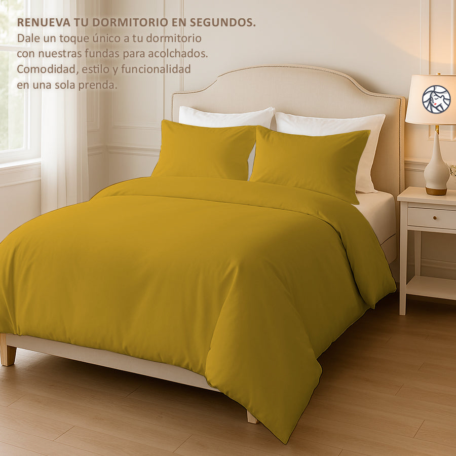 Funda Nordica para Acolchado + Funda Almohada - 2 Plazas Liso - VARIOS COLORES