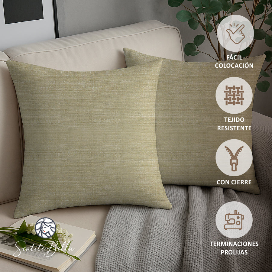 Set x 2 Funda para Almohadon Tela Rustica 40x40 cm
