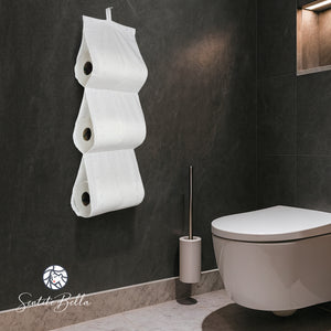 Porta Rollo Papel Higienico Baño Triple de Tela Broderie