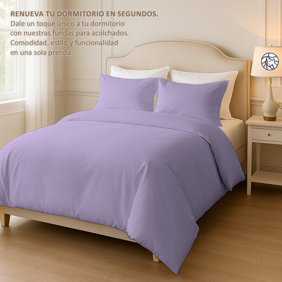 Funda Nordica para Acolchado + Funda Almohada - 2 Plazas Liso - VARIOS COLORES