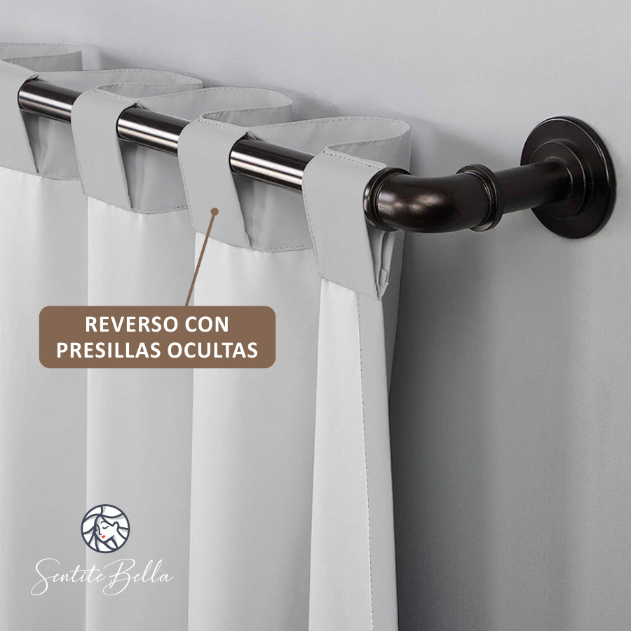 Juego De 2 Cortinas Blackout CON PRESILLAS OCULTAS