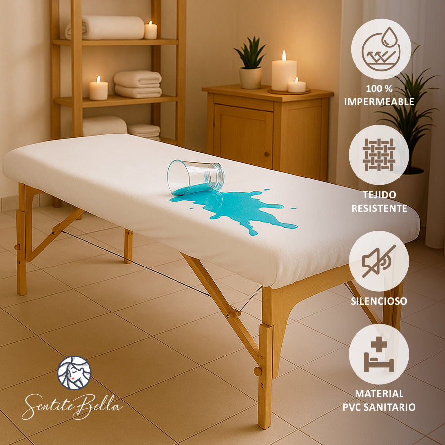 Sabanas Ajustable IMPERMEABLE para Camilla de Masajes Reflexología
