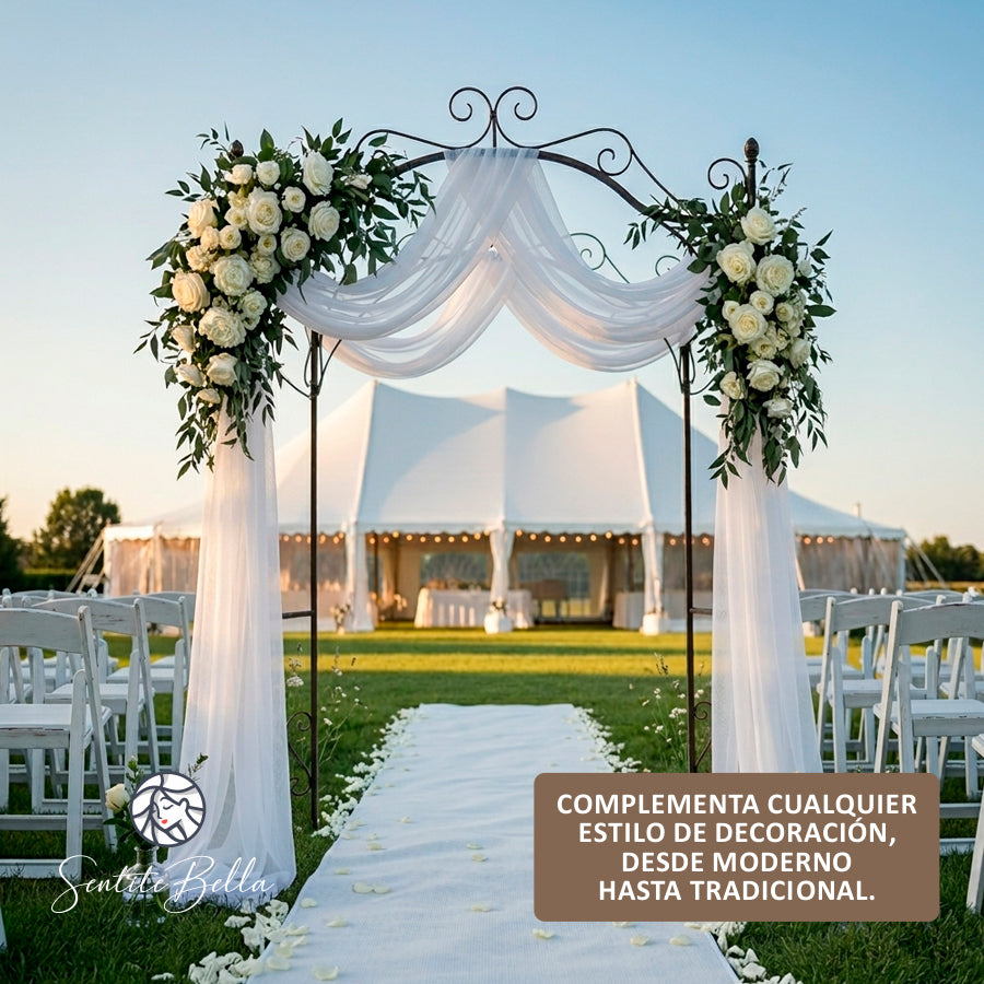 Set x 2 Cortina Cenefa de Voile Traslúcido para Ventana, Dormitorio o Decoracion Fiestas y Eventos
