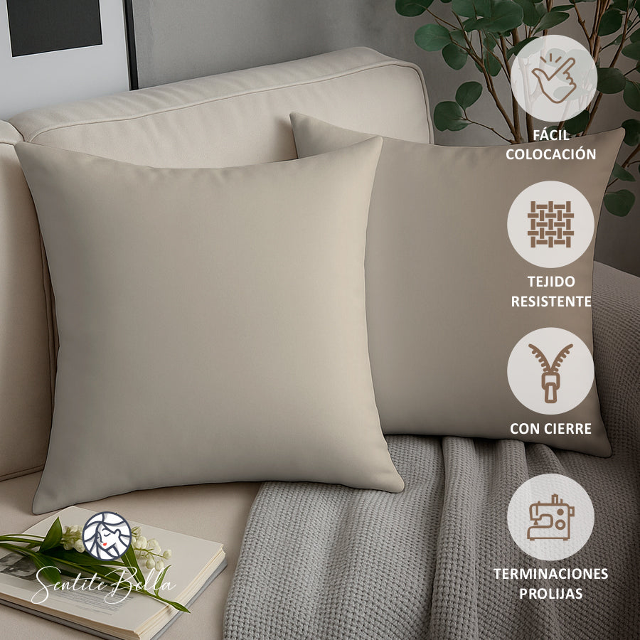 Set Funda Almohadon + Relleno Almohadon Tela Panama 40x40 cm