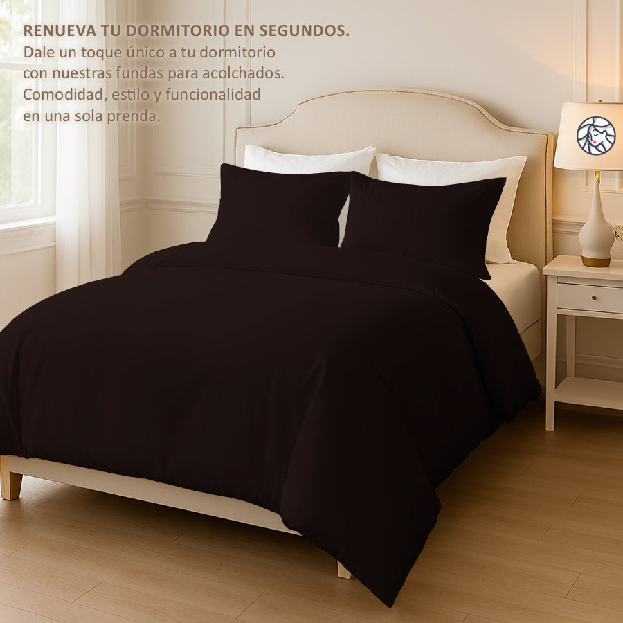 Funda Nordica para Acolchado + Funda Almohada - 2 Plazas Liso - VARIOS COLORES