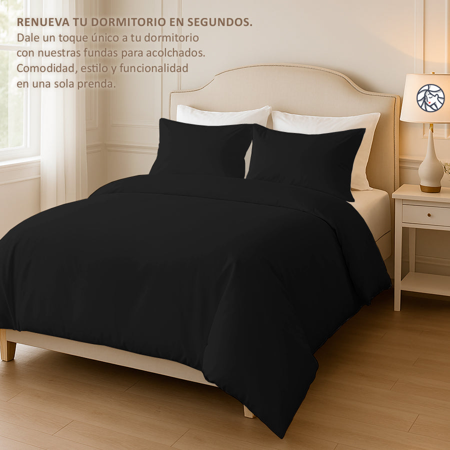 Funda Nordica para Acolchado + Funda Almohada - 2 Plazas Liso - VARIOS COLORES