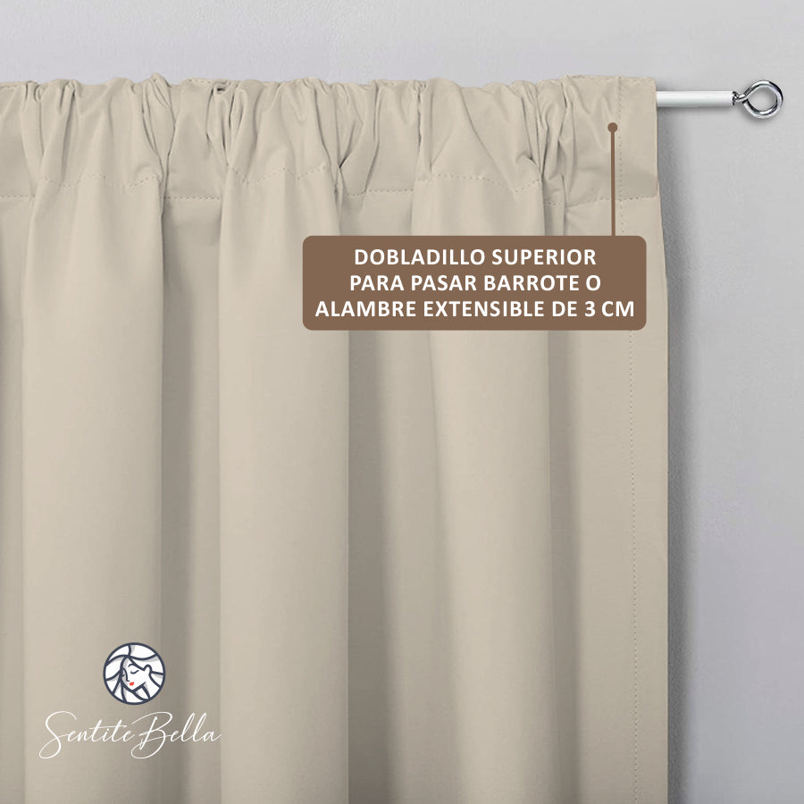 Cortina de Cocina Bajo Mesada en Tela Panama con Diseño 80x150 cm