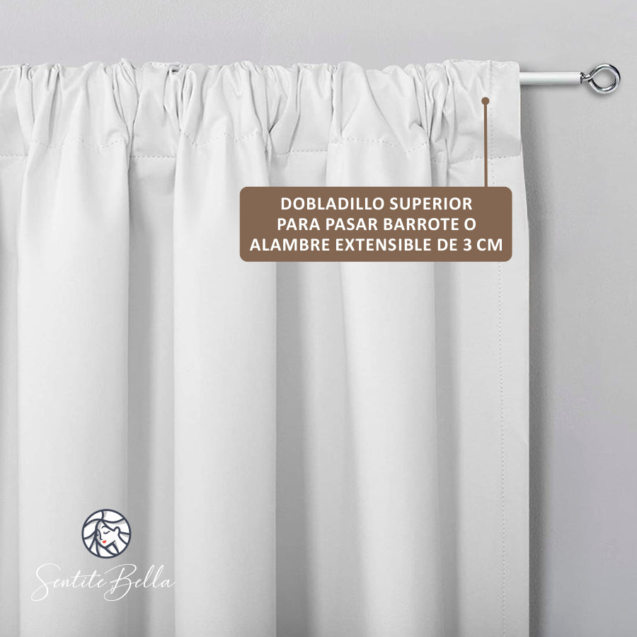 Cortina de Cocina Bajo Mesada en Tela Panama Cuadrille 80x150 cm