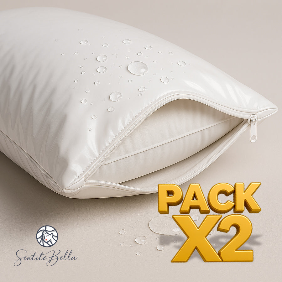 Pack x 2 Funda para Almohada 50x70 Impermeable Con Cierre