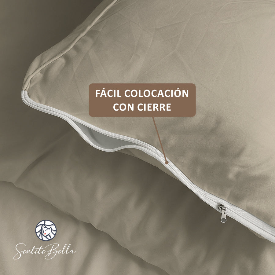 Funda Nordica para Acolchado + Funda Almohada - 1 Plaza y Media Liso - VARIOS COLORES
