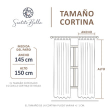 Cargar imagen en el visor de la galería, Juego De 2 Cortinas Cocina En Tela Panama Cuadrille 145x150
