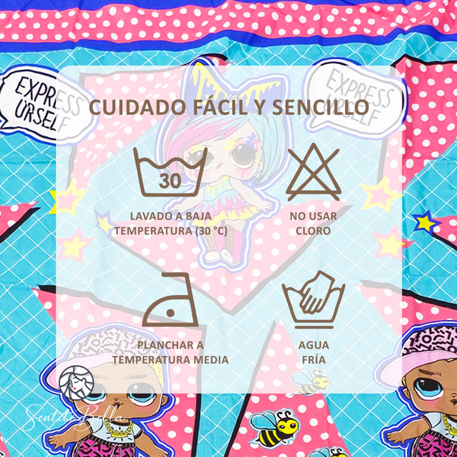 Juego De 2 Cortinas Infantil 150x210 / Diseño LOL