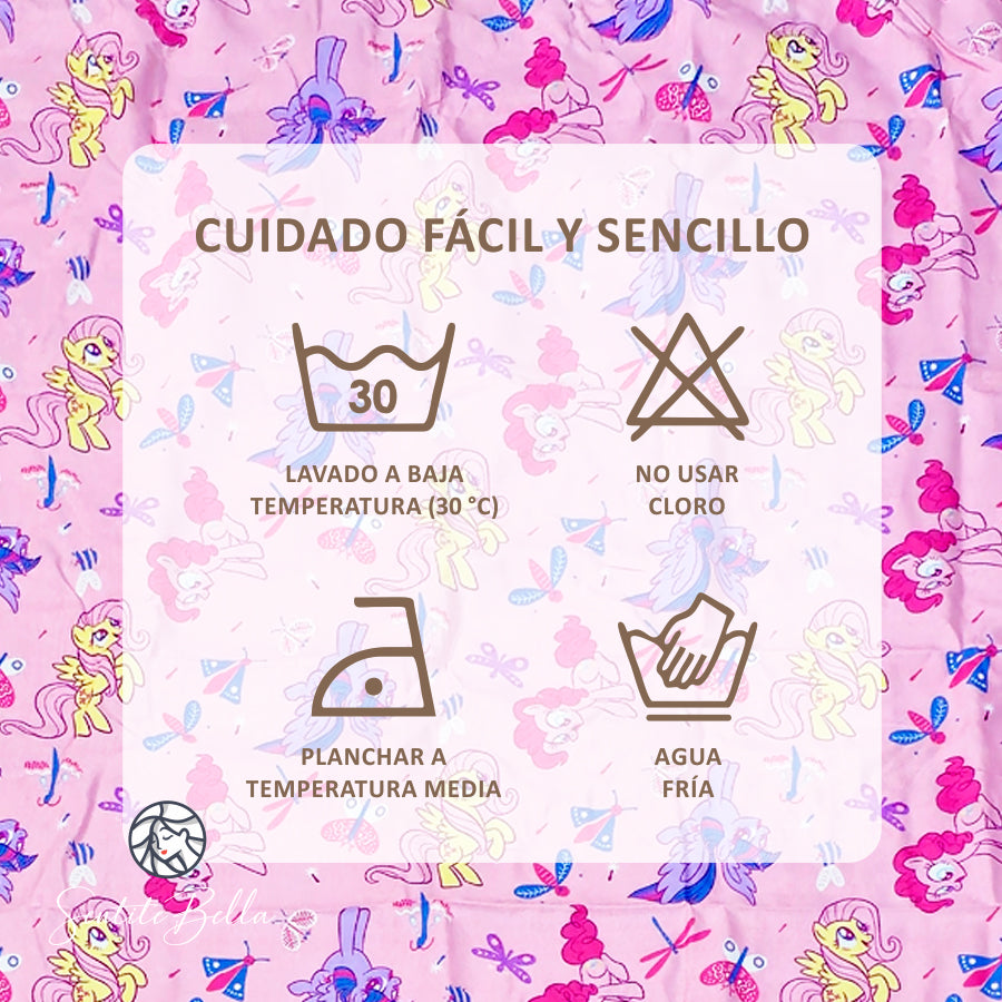 Juego De 2 Cortinas Infantil 150x210 / Diseño Mi Pequeño Pony