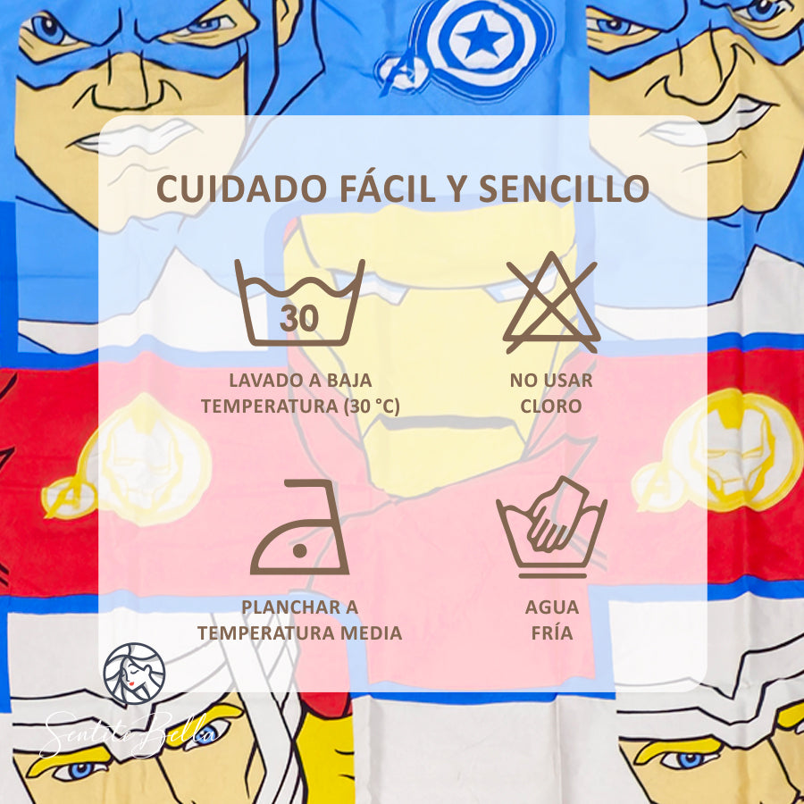Juego De 2 Cortinas Infantil 150x210 / Diseño Avenger Grande