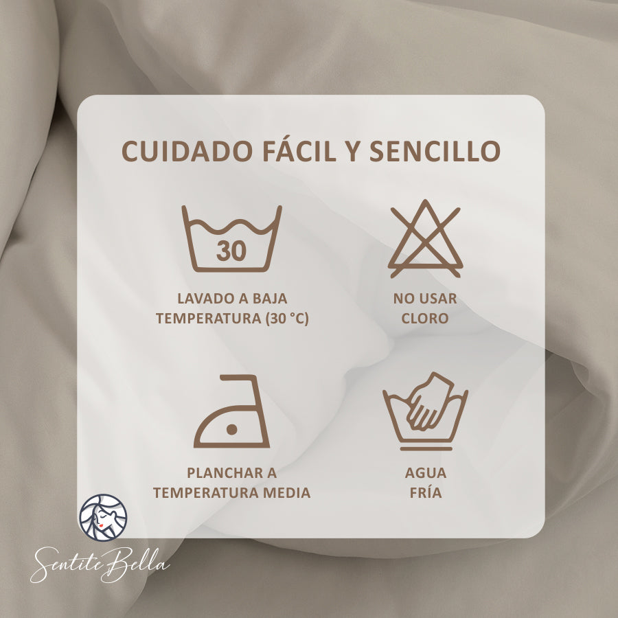 Funda Nordica para Acolchado + Funda Almohada - 2 Plazas Liso - VARIOS COLORES