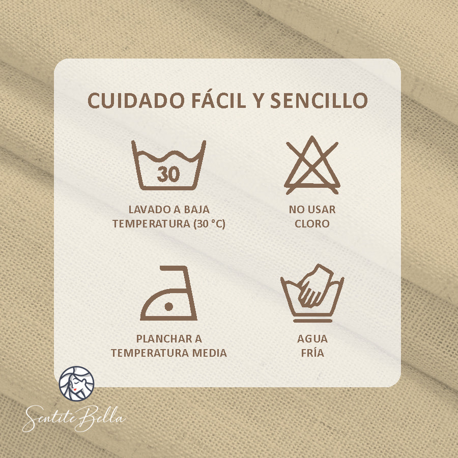 Juego De 2 Cortinas En Tela Rustica para RIEL - Varios Tamaños