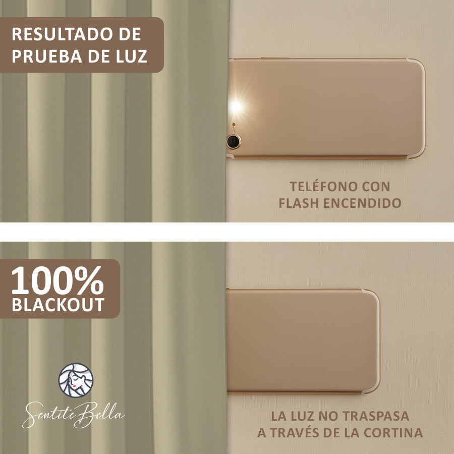 Juego De 2 Cortinas Blackout - Varios Tamaños