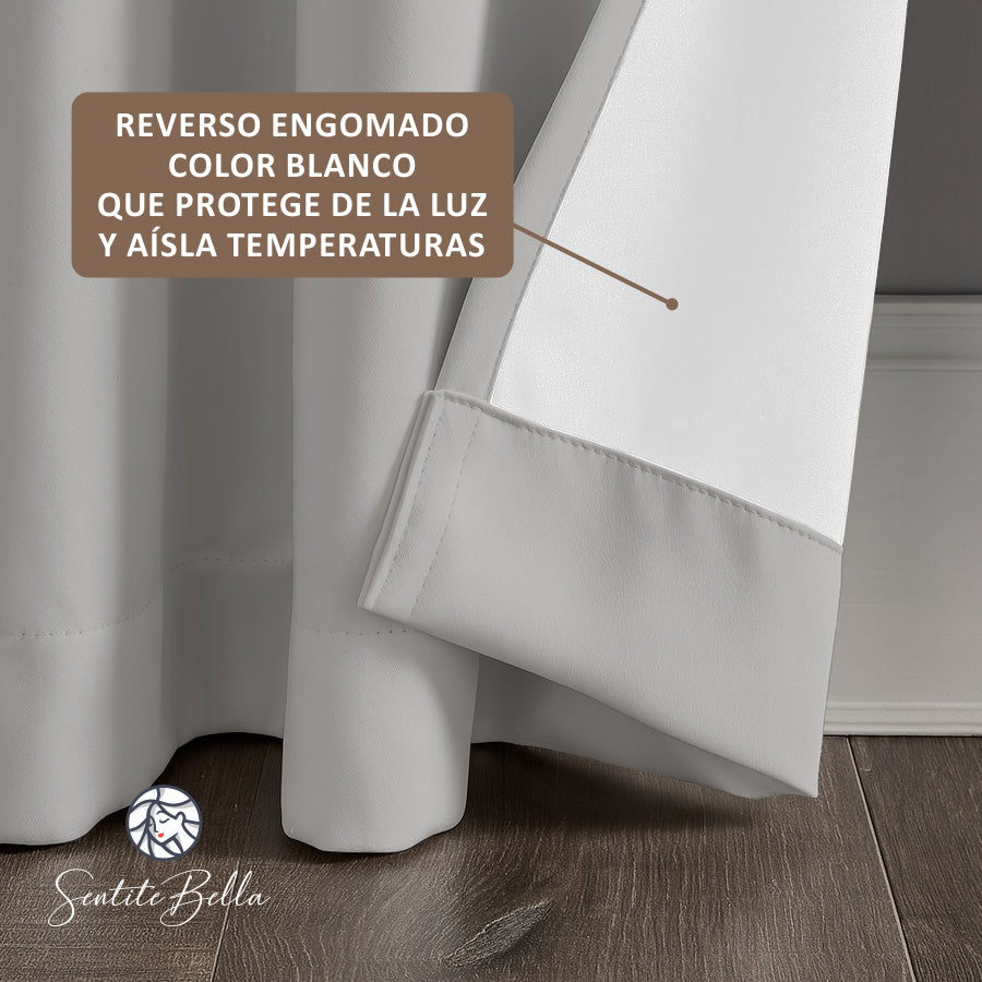 Juego De 2 Cortinas Blackout CON PRESILLAS OCULTAS