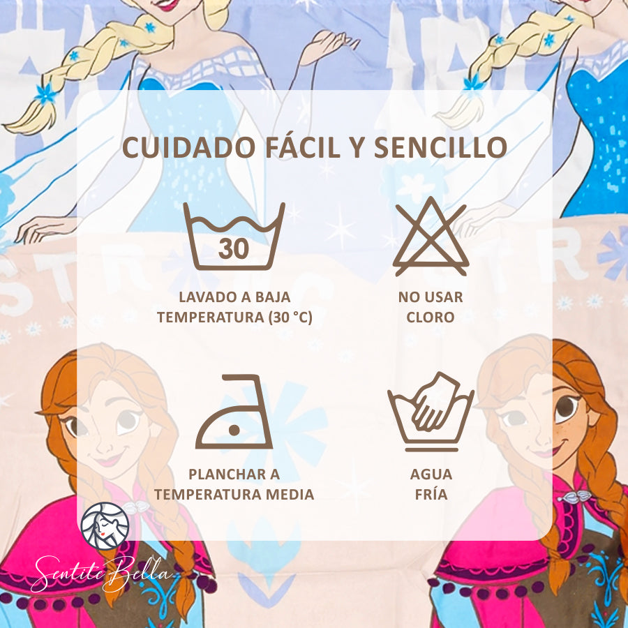 Juego De 2 Cortinas Infantil 150x210 / Diseño Frozen