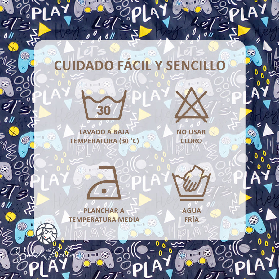 Juego De 2 Cortinas Infantil 150x210 / Diseño Gamer