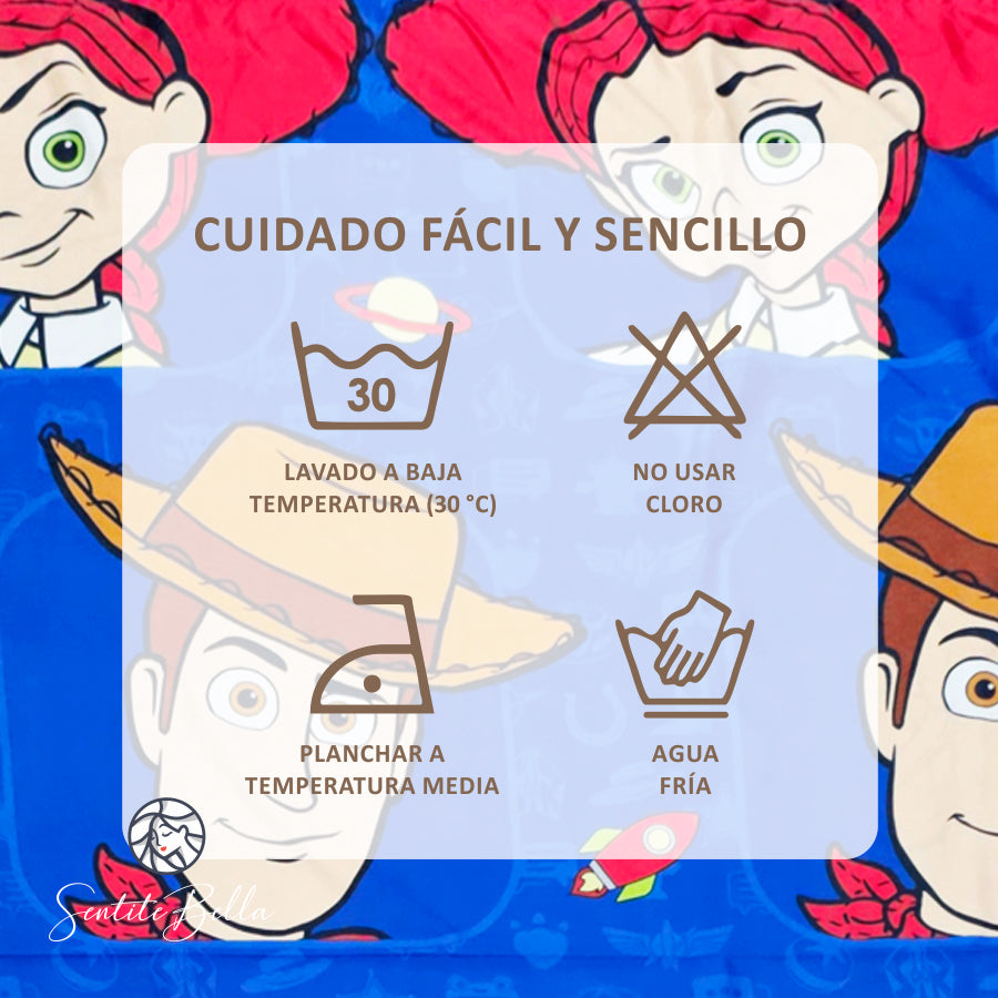 Juego De 2 Cortinas Infantil 150x210 / Diseño Toy Story