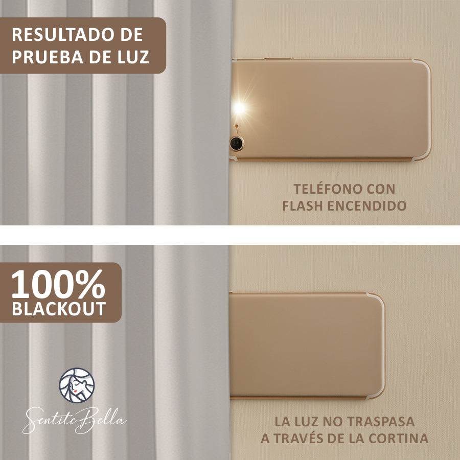 Juego De 2 Cortinas Blackout para RIEL - Varios Tamaños