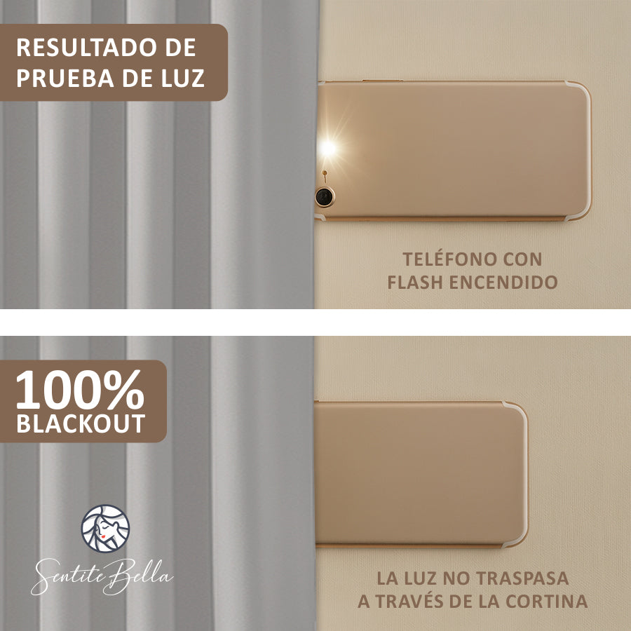 Juego De 2 Cortinas Blackout CON PRESILLAS OCULTAS
