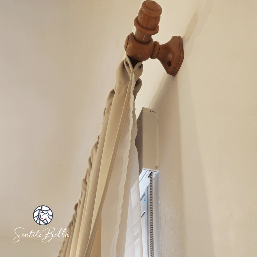 Juego De Cortinas En Tela Enila 2 Paños Dobles -  Varios Tamaños