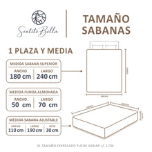Cargar imagen en el visor de la galería, Juego de Sábanas - 1 Plaza y Media Liso + REGALO - VARIOS COLORES
