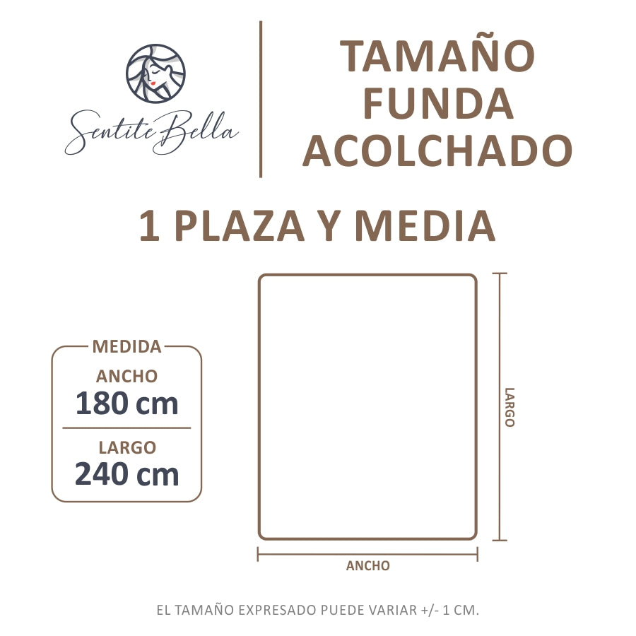 Funda Nordica para Acolchado + Funda Almohada - 1 Plaza y Media Liso - VARIOS COLORES
