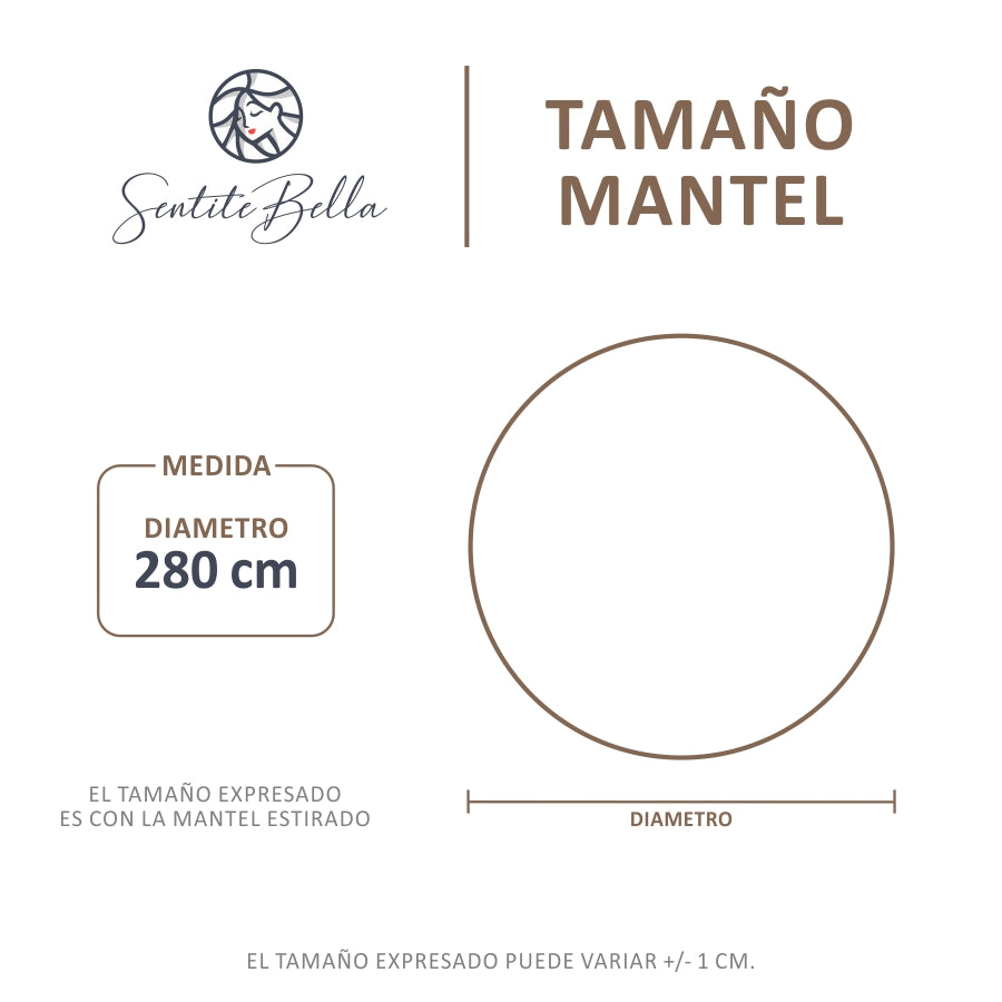 Mantel En Tela Panama Redondo 280 cm Diametro