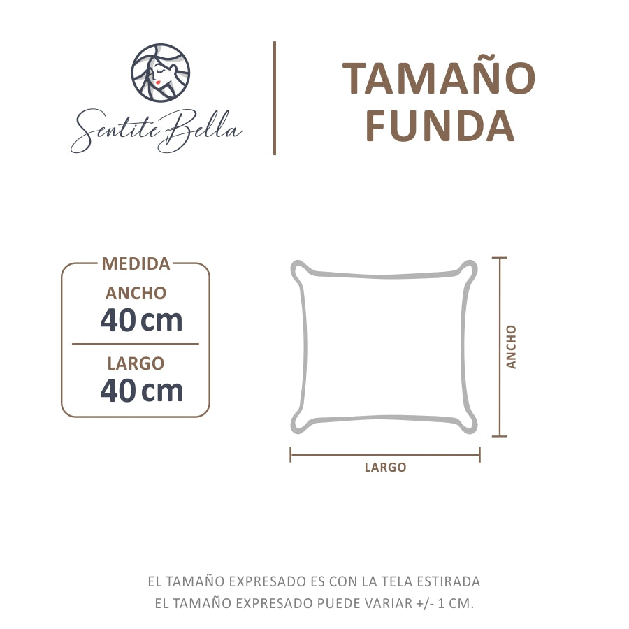 Set Funda Almohadon + Relleno Almohadon Tela Rustica 40x40 cm