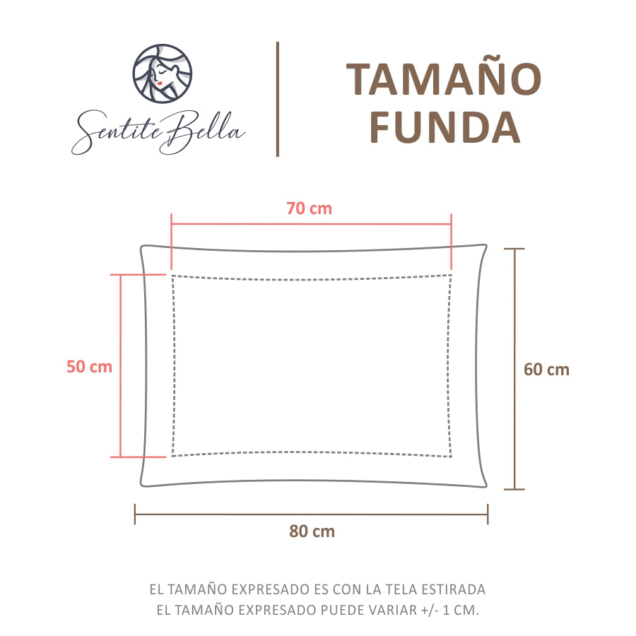 Set x 2 Funda para Almohada con volado - 60 x 80 cm Liso